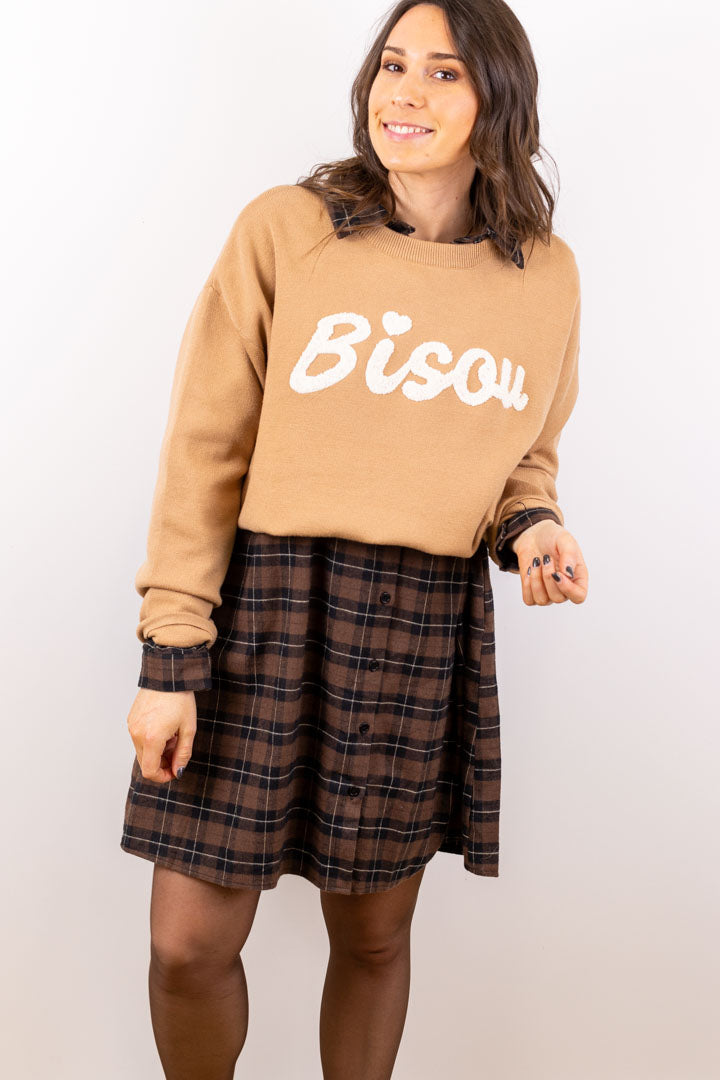 Robe COFFEE à carreaux