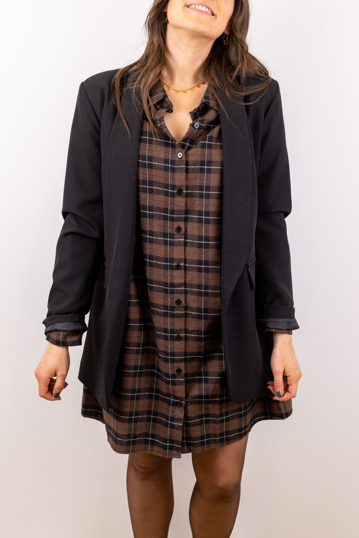 Robe COFFEE à carreaux