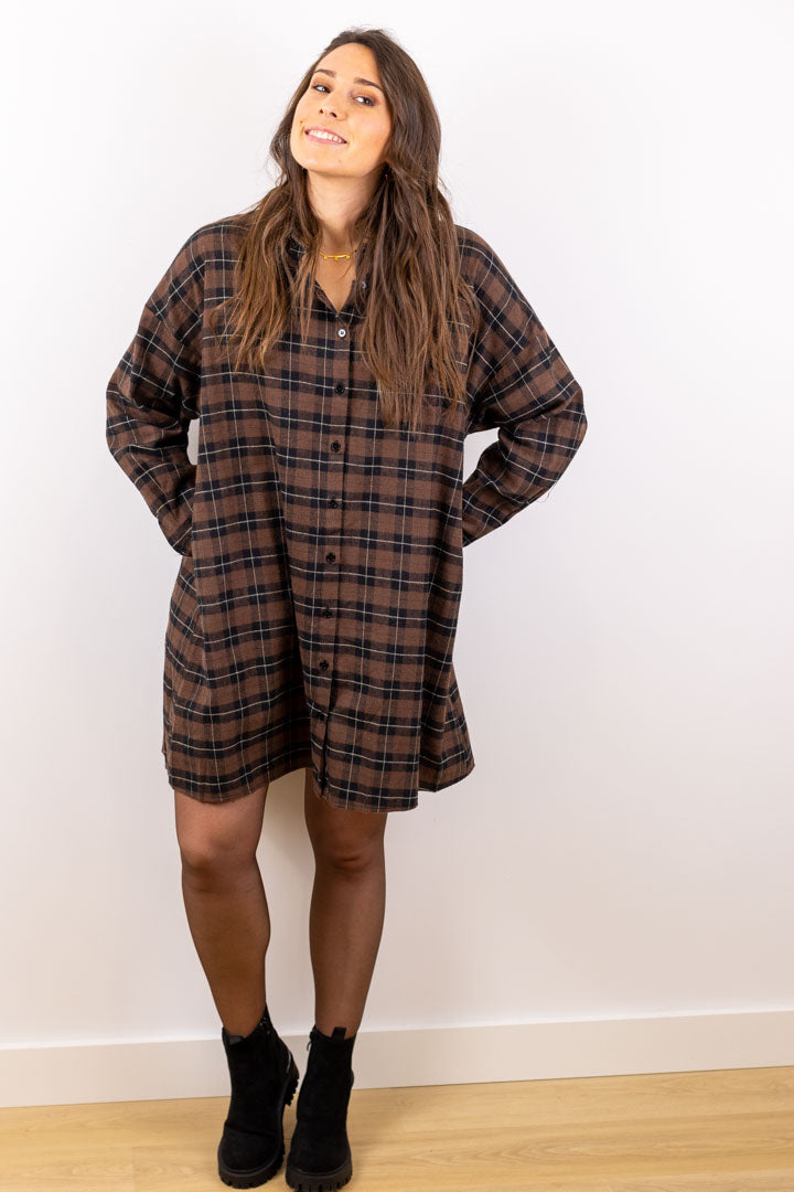Robe COFFEE à carreaux