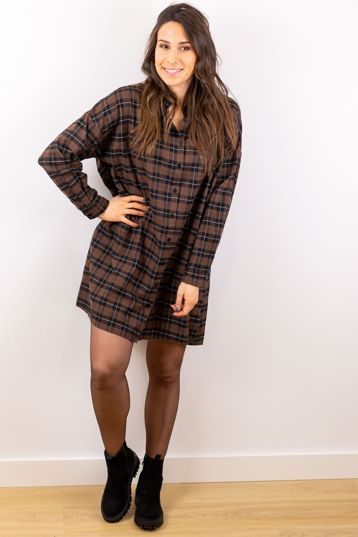 Robe COFFEE à carreaux