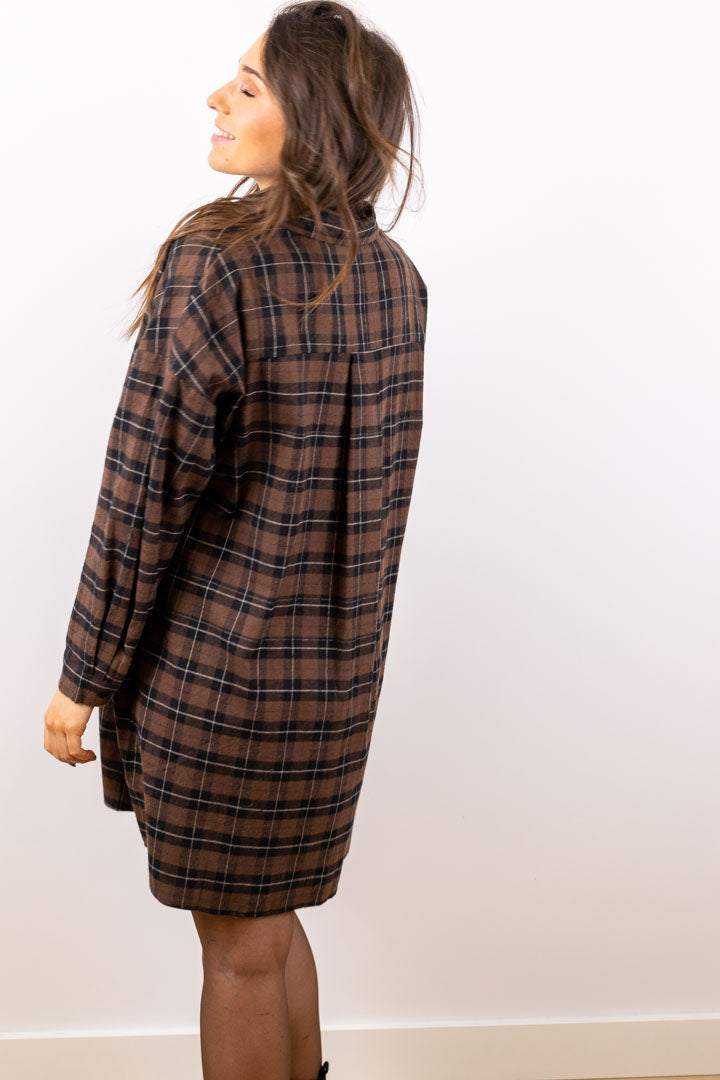 Robe COFFEE à carreaux