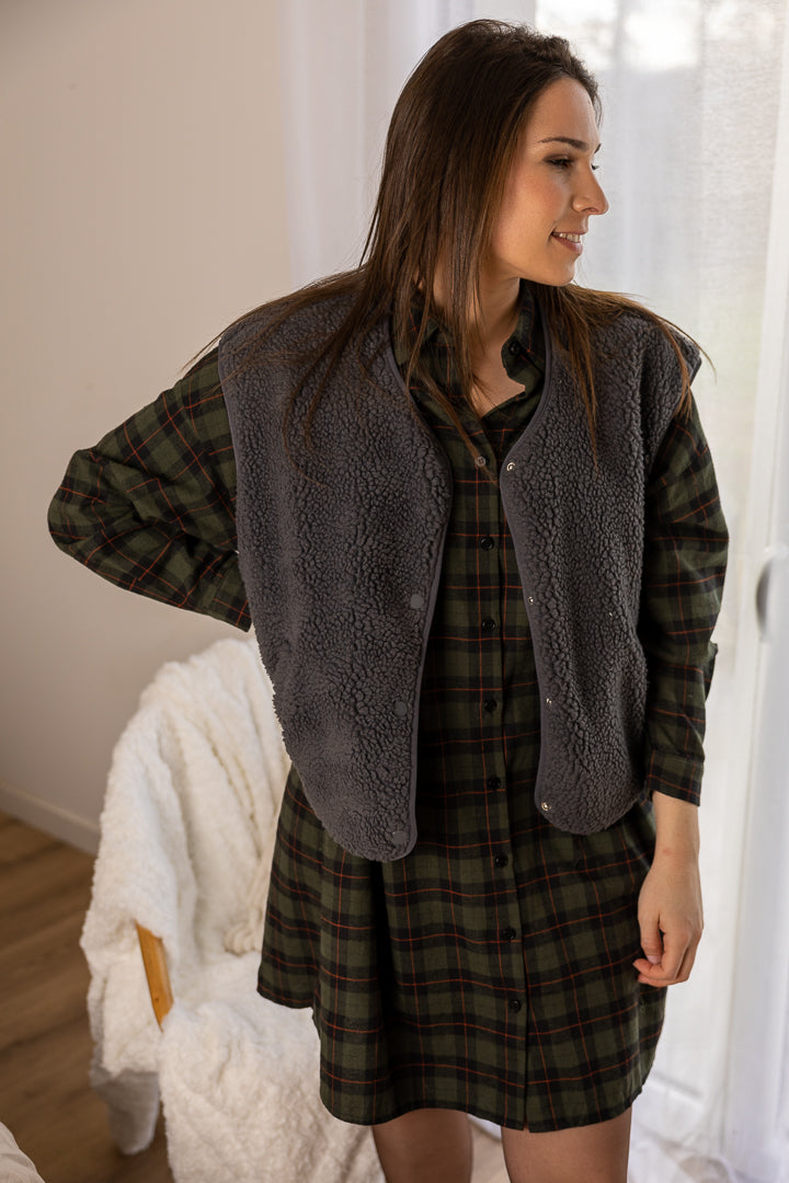 Robe COFFEE à carreaux