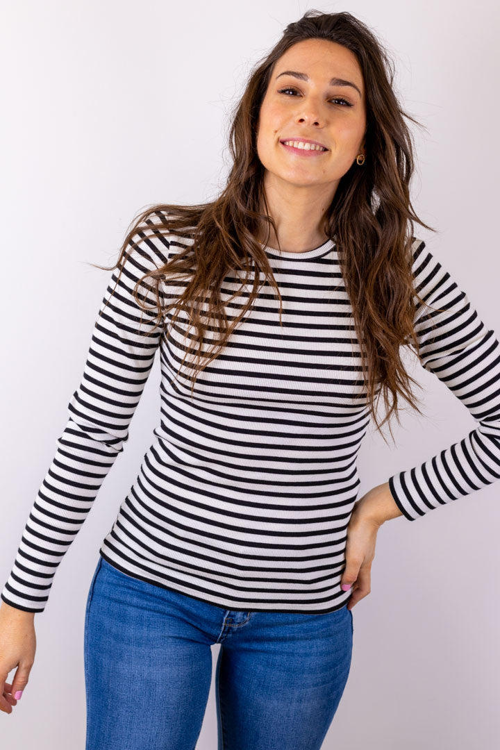 T-shirt SOLA à rayures noires