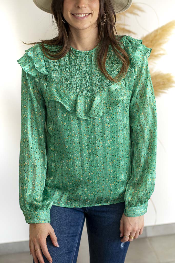 Blouse BERTILLE verte