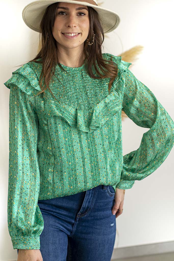 Blouse BERTILLE verte