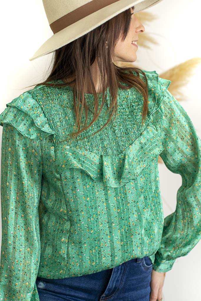 Blouse BERTILLE verte