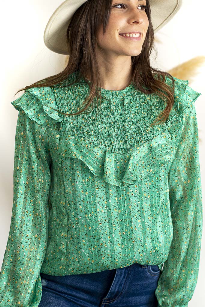 Blouse BERTILLE verte