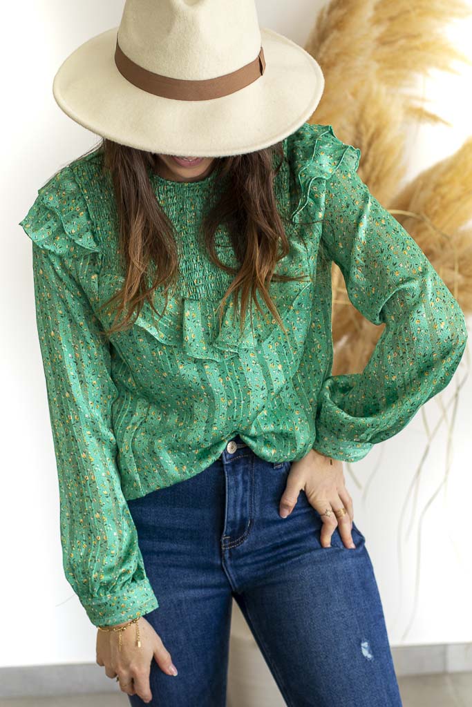 Blouse BERTILLE verte