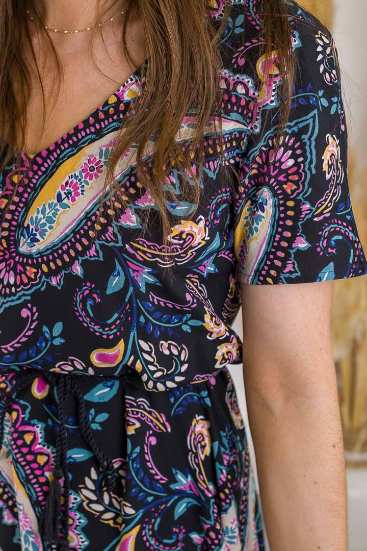 Robe courte LUNA à motifs