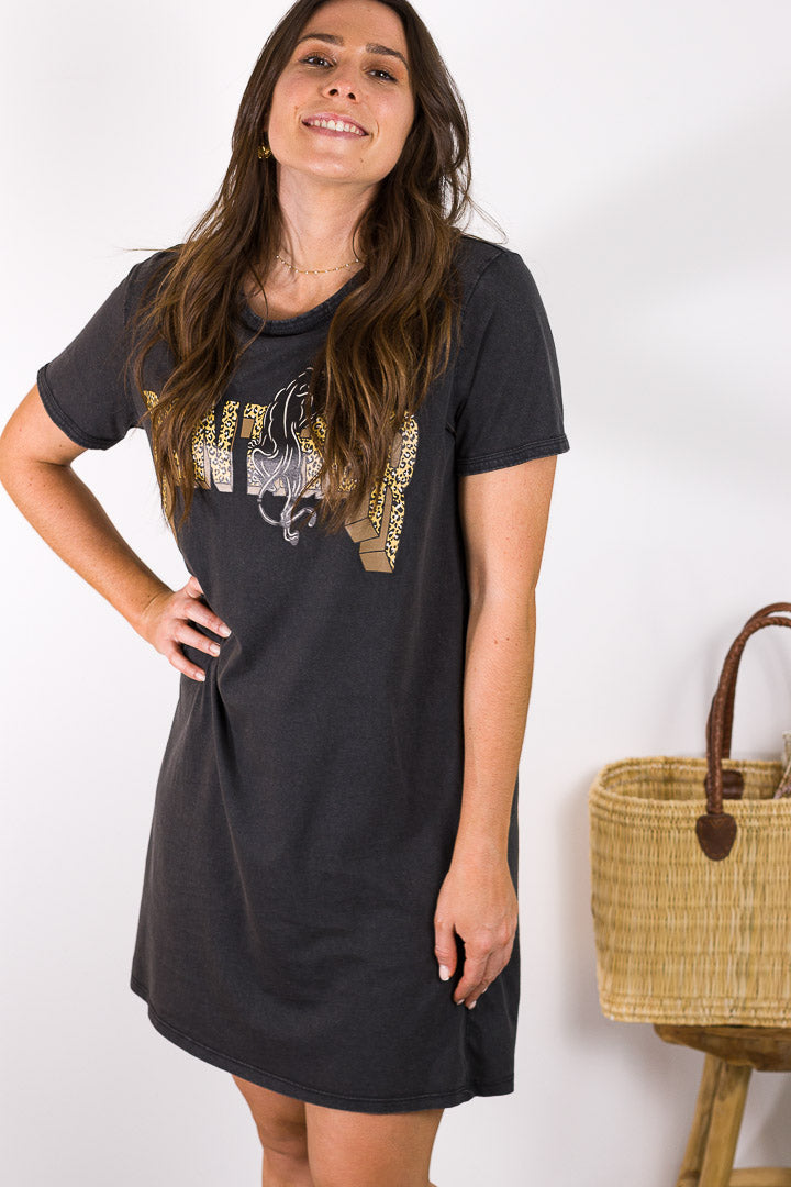 Robe t-shirt DETHI panther grise