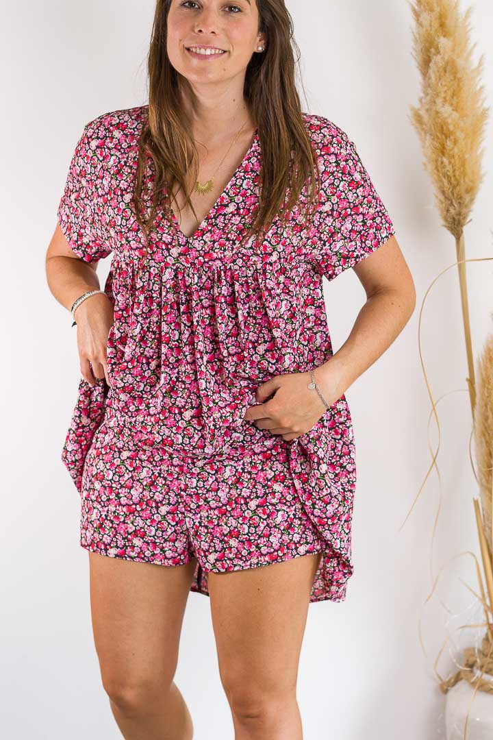 Robe / Combi-short CARMENZA rose